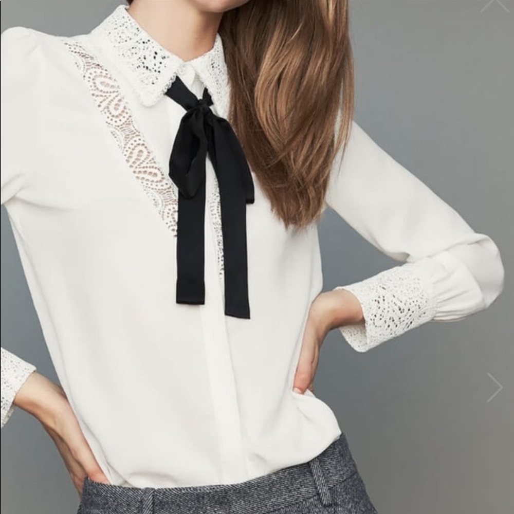 Ciriane pussybow crepe shirt